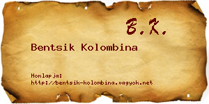 Bentsik Kolombina névjegykártya